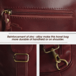 Unisex Premium Crossbody Leather Vintage Bag Burgundy * - Image 8