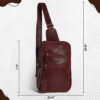 Unisex Premium Crossbody Leather Vintage Bag Burgundy * - Image 9