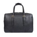Overnight Black Leather Duffel Bag Premium Leather Weekender Holdall Travel Bag - Image 2