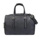 Overnight Black Leather Duffel Bag Premium Leather Weekender Holdall Travel Bag - Image 3