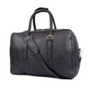 Overnight Black Leather Duffel Bag Premium Leather Weekender Holdall Travel Bag - Image 4