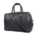 Overnight Black Leather Duffel Bag Premium Leather Weekender Holdall Travel Bag - Image 4