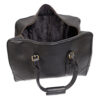 Overnight Black Leather Duffel Bag Premium Leather Weekender Holdall Travel Bag - Image 5