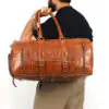 Carter Duffle Holdall Weekender Bag Tan - Image 2