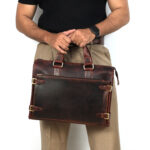 Windsor Briefcase Laptop Bag Cherry Brown - Image 6