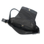 Revorsio Large Leather Unisex Shoulder, Crossbody, Messenger Bag Black - Image 8