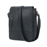 Revorsio Large Leather Unisex Shoulder, Crossbody, Messenger Bag Black - Image 3