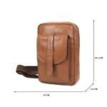 Unisex Brown Tan Leather Crossbody Sling Bag – Stylish & Compact Shoulder Bag for Everyday Use - Image 9