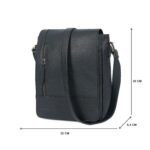 Revorsio Large Leather Unisex Shoulder, Crossbody, Messenger Bag Black - Image 9