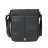 Revorsio Large Leather Unisex Shoulder, Crossbody, Messenger Bag Black - Image 4