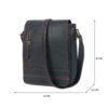 Premium Cowhide Leather Unisex Shoulder Bag Messenger Bag Black Red - Image 9