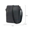 Premium Cowhide Leather Unisex Shoulder Bag Messenger Bag Black Red - Image 9