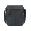 Revorsio Large Leather Unisex Shoulder, Crossbody, Messenger Bag Black - Image 3