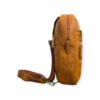 Unisex Premium Crossbody Leather Vintage Bag Mustard Yellow - Image 4