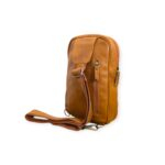 Unisex Premium Crossbody Leather Vintage Bag Mustard Yellow - Image 6