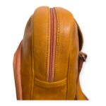 Unisex Premium Crossbody Leather Vintage Bag Mustard Yellow - Image 7