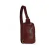 Unisex Premium Crossbody Leather Vintage Bag Burgundy * - Image 4