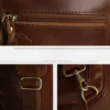 Unisex Premium Crossbody Sling Leather Vintage Bag Chocolate Brown * - Image 7