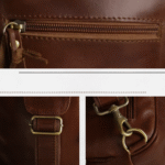 Unisex Premium Crossbody Sling Leather Vintage Bag Chocolate Brown * - Image 5