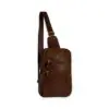 Unisex Premium Crossbody Sling Leather Vintage Bag Chocolate Brown * - Image 6