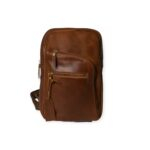 Unisex Premium Crossbody Sling Leather Vintage Bag Chocolate Brown * - Image 7