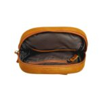 Unisex Premium Crossbody Leather Vintage Bag Mustard Yellow - Image 8