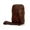 Unisex Premium Crossbody Sling Leather Vintage Bag Chocolate Brown * - Image 9