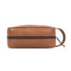 Premium Genuine Leather Wash Bag Large Tan - Image 5