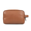 Premium Genuine Leather Wash Bag Large Tan - Image 3