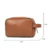 Premium Genuine Leather Wash Bag Large Tan - Image 7