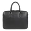 Men’s Slim Leather Laptop Briefcase with Shoulder Strap Black