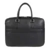 Men’s Slim Leather Laptop Briefcase with Shoulder Strap Black - Image 2