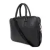 Men’s Slim Leather Laptop Briefcase with Shoulder Strap Black - Image 4