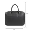 Men’s Slim Leather Laptop Briefcase with Shoulder Strap Black - Image 10