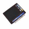 Slim Leather Card Holder with RFID Protection Red Stitch 1