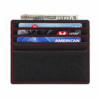 Slim Leather Card Holder with RFID Protection Red Stitch 1 - Image 2